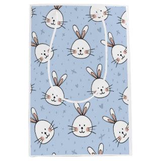 Adorable Bunny Rabbit Pattern Medium Gift Bag