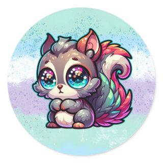 Adorable Cute Squirrel  Classic Round Sticker