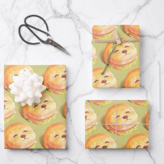 Adorable Dog Face Burger Pattern  Sheets
