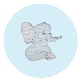 Adorable elephant baby shower stickers