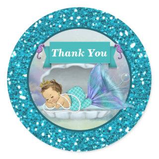Adorable Mermaid Baby Thank You stickers #130