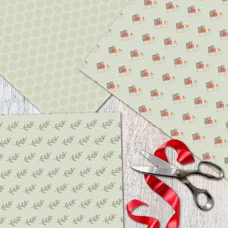 Adorable Nordic Christmas Sled and Branch  Sheets