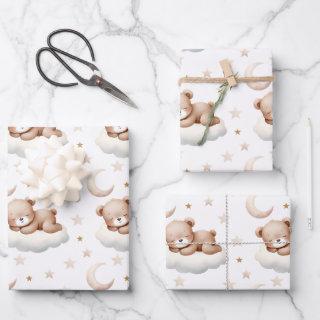Adorable Sleeping Baby Bear Pattern  Sheets