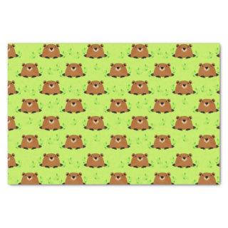 Adorable Woodland Groundhog Pattern Tissue Paper