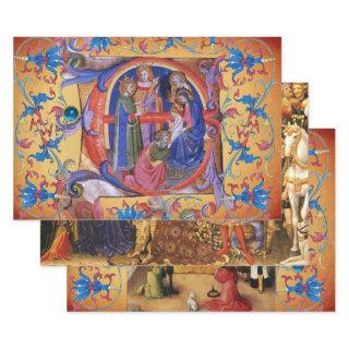 ADORATION OF MAGI AND NATIVITY Christmas Parchment  Sheets