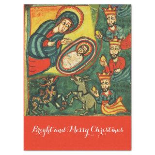 ADORATION OF MAGI ,PRIMITIVE NATIVITY Christmas  Tissue Paper