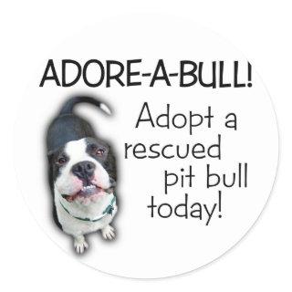 Adore-A-Bull Pit Bull! Classic Round Sticker