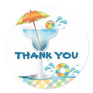 Adult Pool Party Summer Thank You Sticker