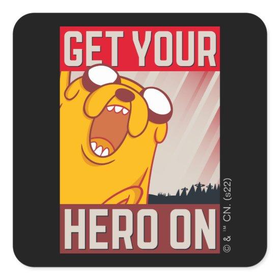 Adventure Time | Jake "Get Your Hero On" Square Sticker