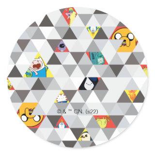 Adventure Time | Triangular Character Pattern Classic Round Sticker