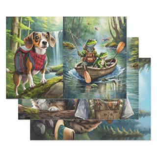 Adventurous Furry Friends, Camping Outdoorsmen  Sheets
