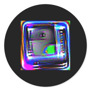Adversarial Anti-Facial Recognition Camouflage Inv Classic Round Sticker