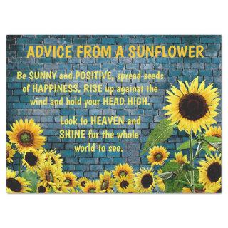ADVICE FROM A SUNFLOWER TISSUE PAPER
