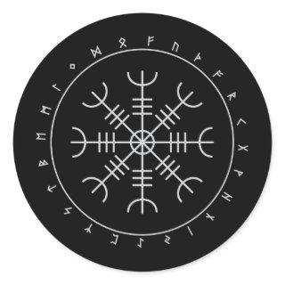 Aegishjalmr Runes Stickers (Round)