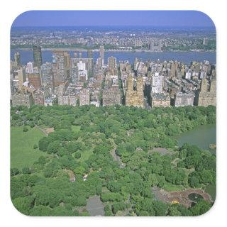 Aerial view of Central Park and the west side Square Sticker