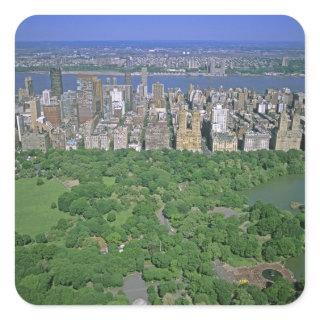 Aerial view of Central Park and the west side Square Sticker