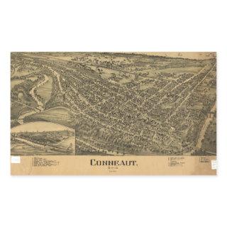 Aerial View of Conneaut, Ohio (1896) Rectangular Sticker