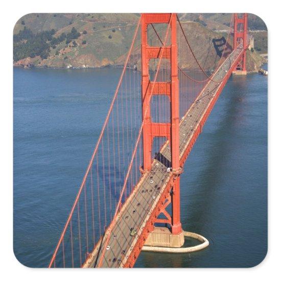 Aerial view of the Golden Gate Bridge in the Square Sticker