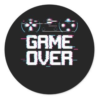 Aesthetic Gaming Vaporwave Controller Gamer Classic Round Sticker