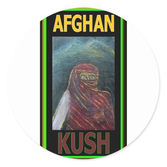 AFGHAN KUSH CLASSIC ROUND STICKER