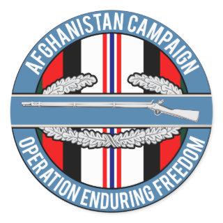Afghanistan OEF CIB Classic Round Sticker