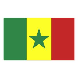 Africa: Flag of Republic of Senegal Rectangular Sticker
