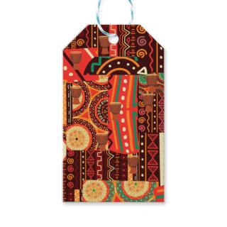 African Afrocentric Kente Tribal Pattern  Gift Tags