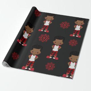 African American Boy Christmas Gift wrap