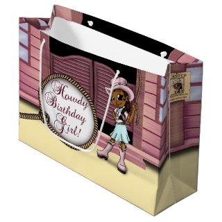African American Cowgirl Birthday Large Gift Bag