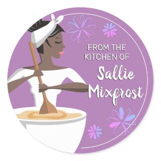 African American woman bakery from the kitchen of Classic Round Sticker