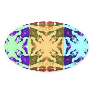 African Checkered Pop art Culture colorful pattern Oval Sticker