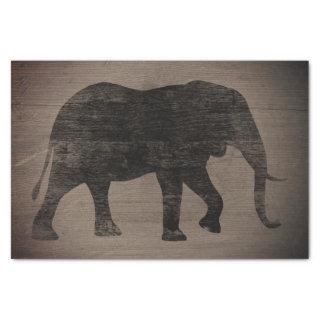 African Elephant Silhouette Rustic Style Tissue Paper