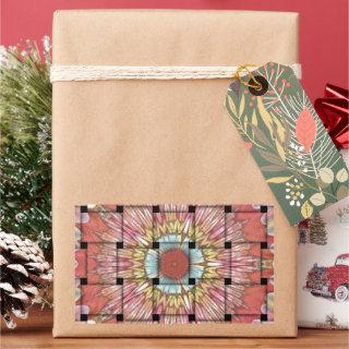 African-Inspired Art Print– Geometric Woven Design Rectangular Sticker