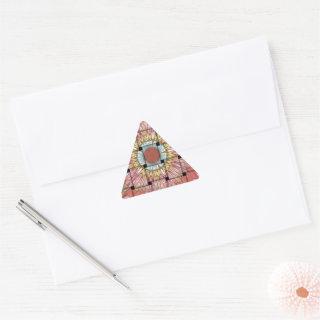 African-Inspired Art Print– Geometric Woven Design Triangle Sticker
