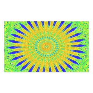 African Motif Design in Green and Gold Art Print Rectangular Sticker