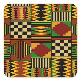 African Royal Kente Cloth Design Square Sticker