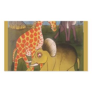 African Trio Art Print Rectangular Sticker