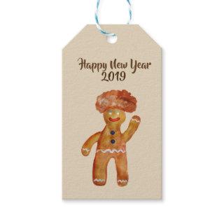 Afro Hair Gingerbread Man   stom Gift Tag