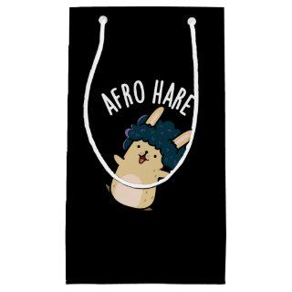 Afro Hare Funny Rabbit With Afro Pun Dark BG Small Gift Bag