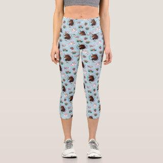 Afro Unicorn Holiday Pattern Capri Leggings