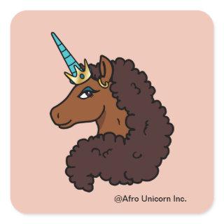 Afro Unicorn | Unique Square Sticker