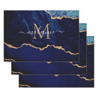 Agate Blue Gold Your Name Letter