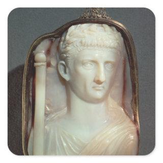 Agate Cameo bearing the portrait of Claudius Square Sticker