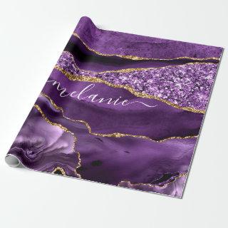 Agate Purple Marble Custom Name