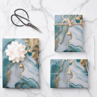 Agate Stone Texture Teal  Sheets