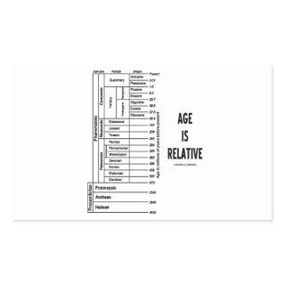 Age Is Relative (Geological Time Chart) Rectangular Sticker