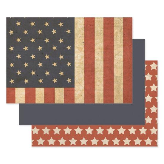 Aged USA Flag Army Boot Camp Soldier  Sheets