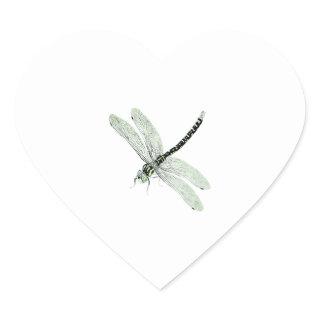 Agender Pride Vintage Dragonfly Art Heart Sticker