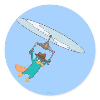 Agent P Flying Classic Round Sticker