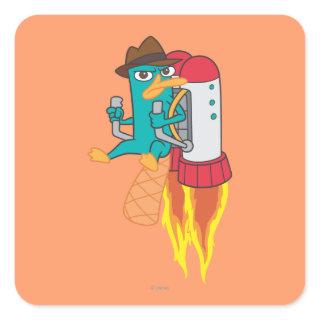 Agent P Rocket Pack Square Sticker